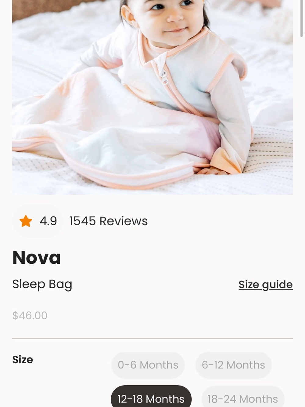 Copper Pearl “Nova” Pink & White Baby Sleep Sack 1.7 TO– Sleep Sack